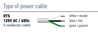 RTS 3 wire power cable diagram